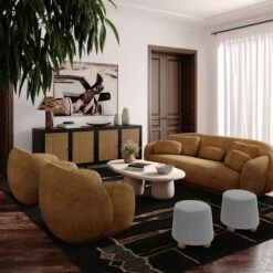 Jaine Loose Mohair Stool -TOV Furniture Store TOV OC69232