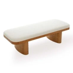 Ollie White Performance Boucle Large Bench -TOV Furniture Store TOV OC69278.media .04 781ac947 151b 49c9 a6d5 9567164a626c