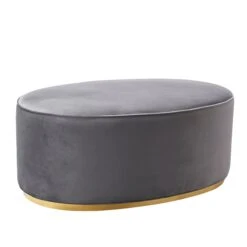 Scarlett Velvet Oval Ottoman