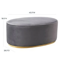 Scarlett Velvet Oval Ottoman -TOV Furniture Store TOV OC7225 D
