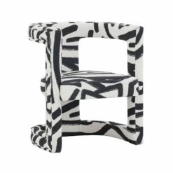 Ada Chair In Black Brushstroke Pattern