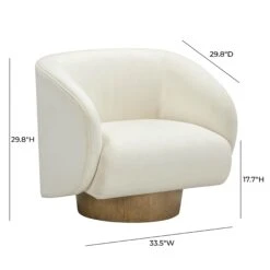 Presley Cream Velvet Swivel Accent Chair 14 Presley Cream Velvet Swivel Accent Chair -TOV Furniture Store TOV S54385.media .06