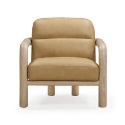 Bekah Tan Genuine Leather Accent Chair 11 Bekah Tan Genuine Leather Accent Chair -TOV Furniture Store TOV S54392.media .02