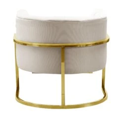 Magnolia Spotted Cream Chair With Gold Base -TOV Furniture Store TOV S6150.media .03