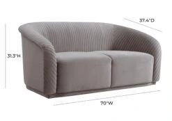 Yara Pleated Velvet Loveseat By Inspire Me! Home Decor 23 Yara Pleated Velvet Loveseat By Inspire Me! Home Decor -TOV Furniture Store TOV S6483.media .06