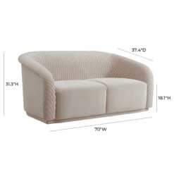 Yara Pleated Velvet Loveseat By Inspire Me! Home Decor 17 Yara Pleated Velvet Loveseat By Inspire Me! Home Decor -TOV Furniture Store TOV S6484.media .06