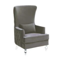 Aubree Velvet Chair With Acrylic Legs
