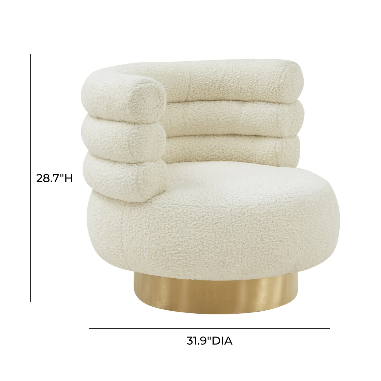 Naomi Faux Shearling Swivel Chair 8 Naomi Faux Shearling Swivel Chair - Image 8