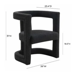 Ada Black Boucle Chair 11 Ada Black Boucle Chair -TOV Furniture Store TOV S68258.media .06