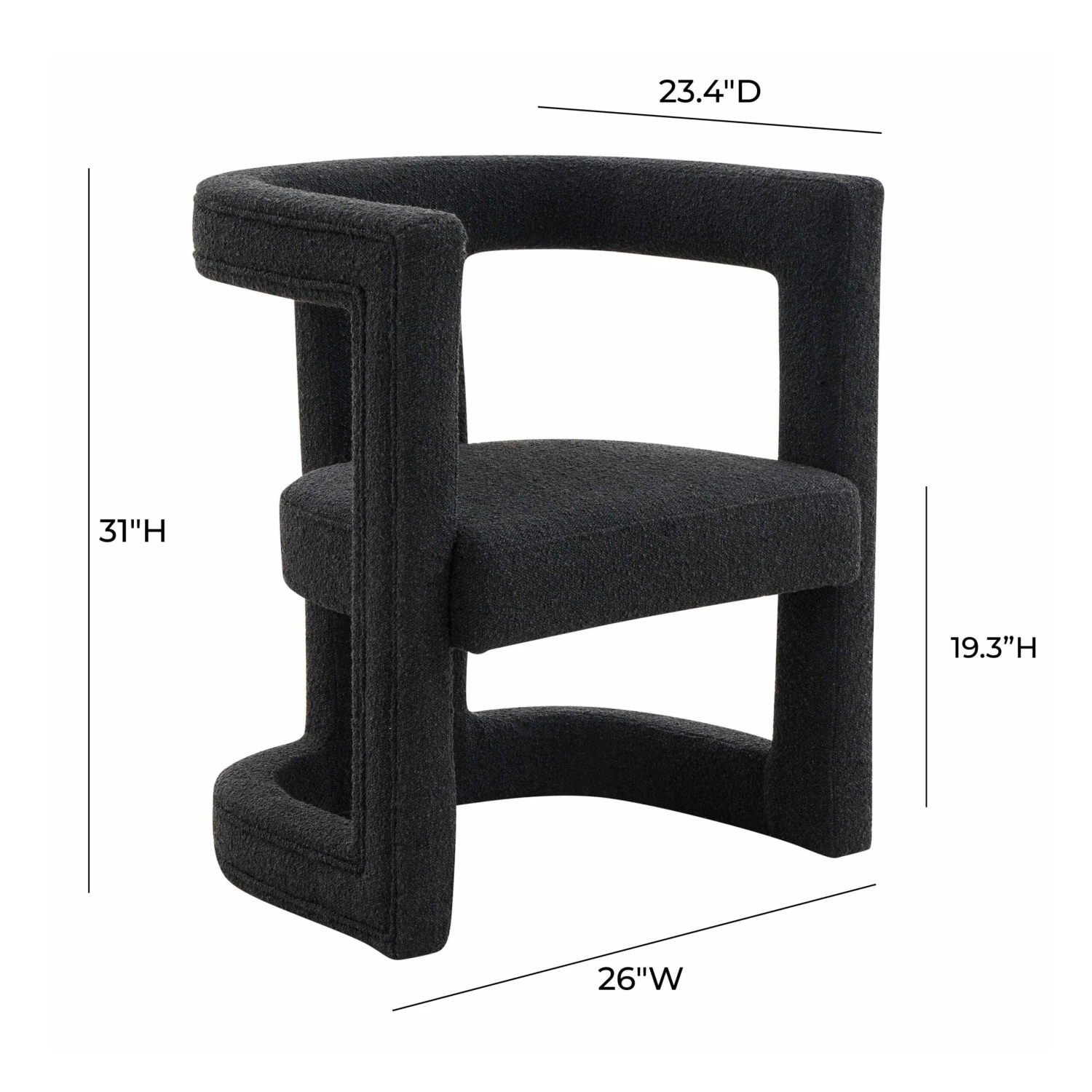 Ada Black Boucle Chair 6 Ada Black Boucle Chair - Image 6