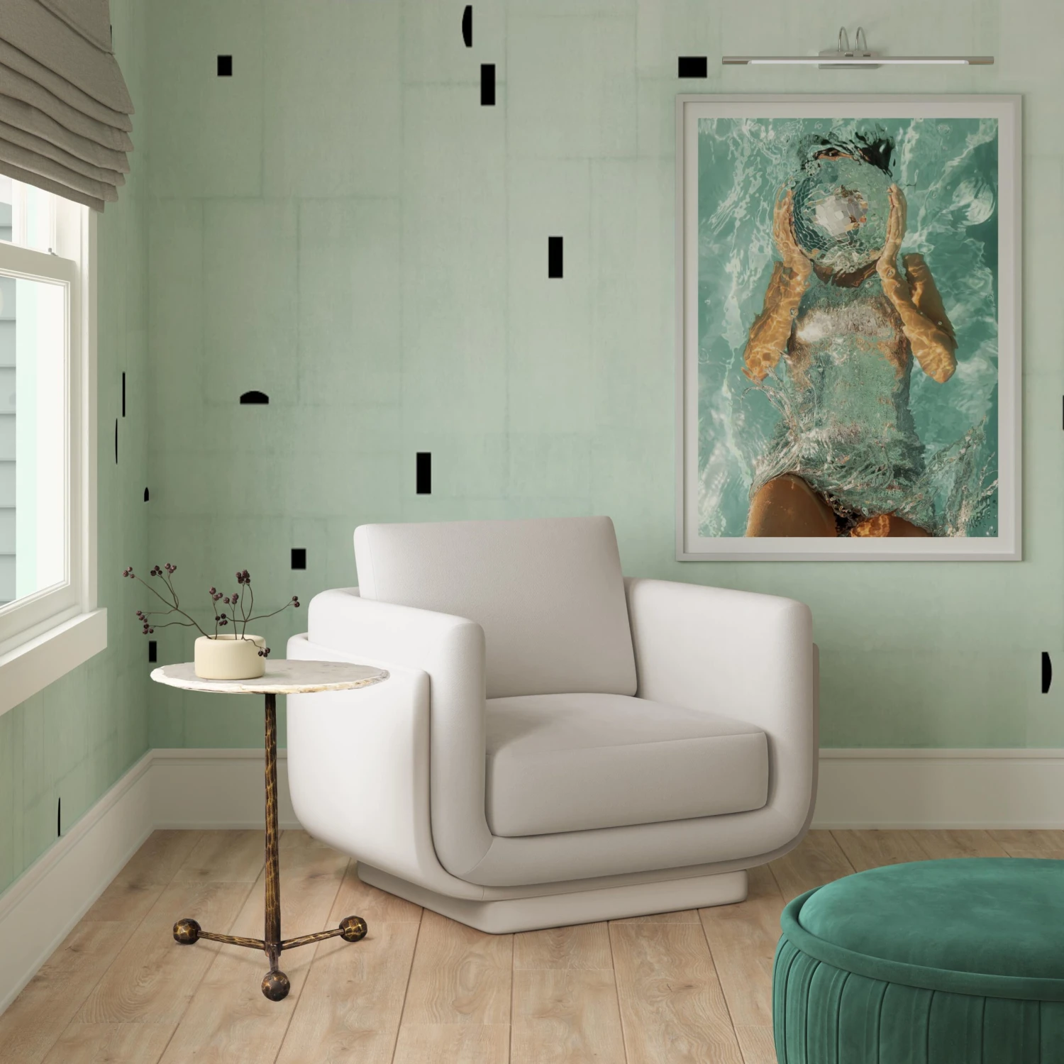 Rhonnie Cream Monotone Armchair 2 Rhonnie Cream Monotone Armchair - Image 2