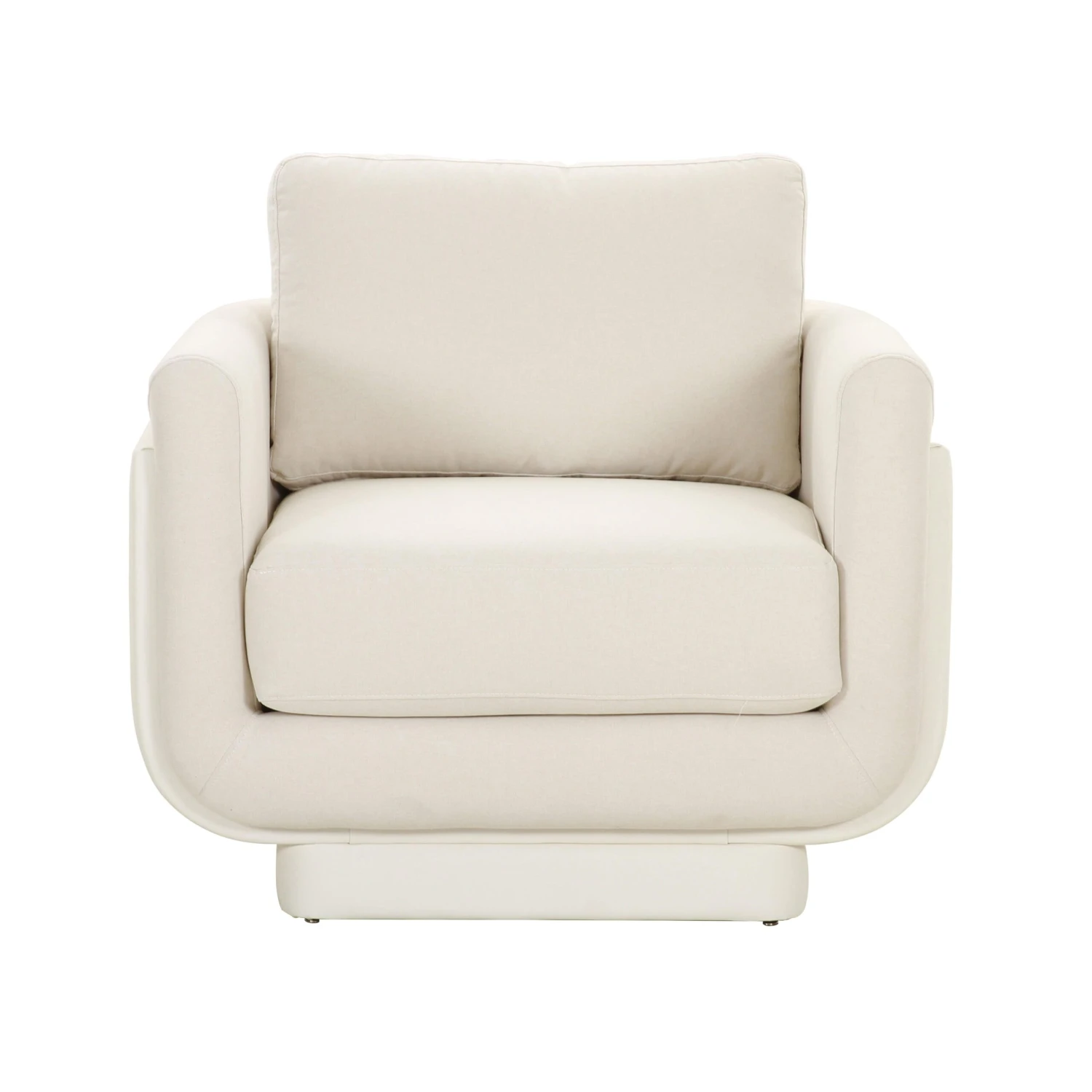 Rhonnie Cream Monotone Armchair 3 Rhonnie Cream Monotone Armchair - Image 3