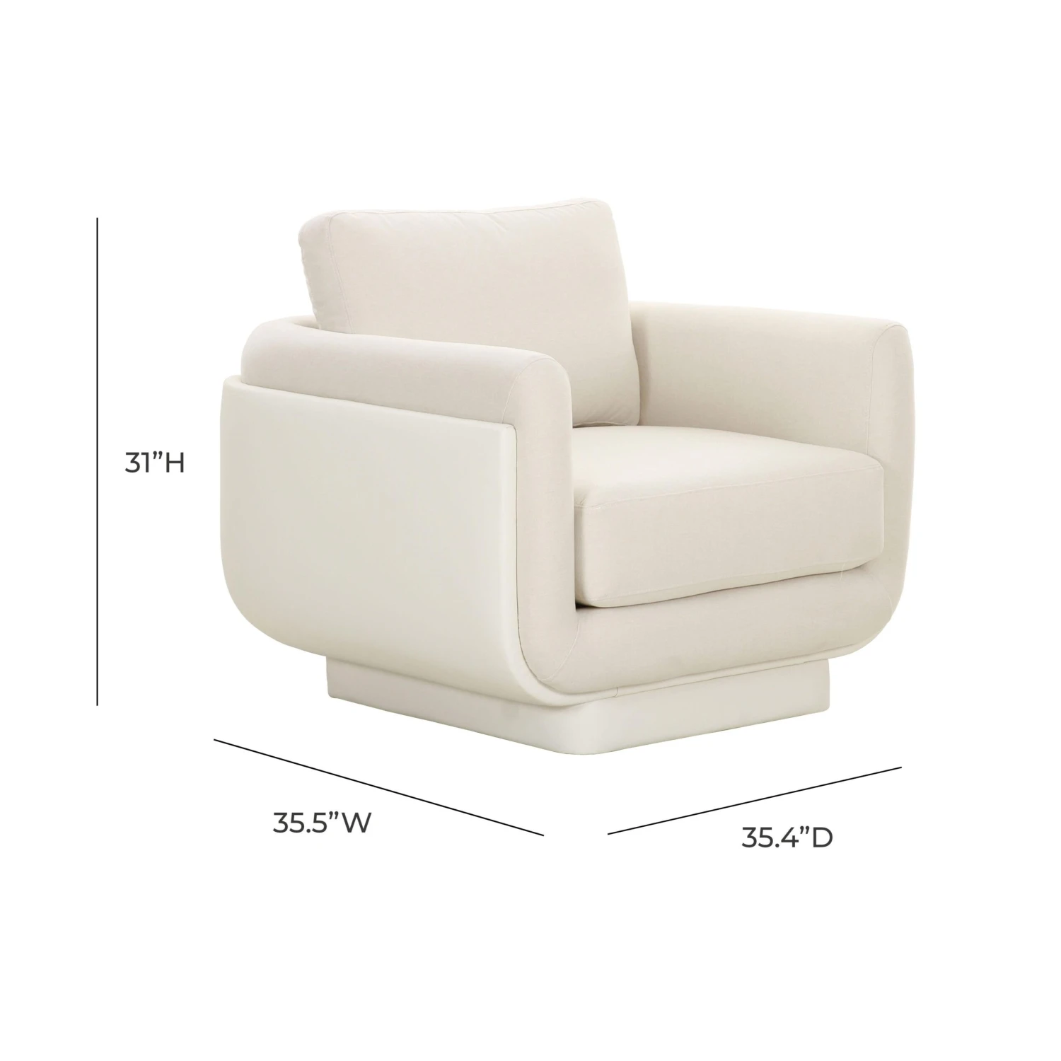 Rhonnie Cream Monotone Armchair 6 Rhonnie Cream Monotone Armchair - Image 6