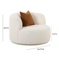 Fickle Cream Boucle Swivel Chair -TOV Furniture Store TOV S68671.media .07