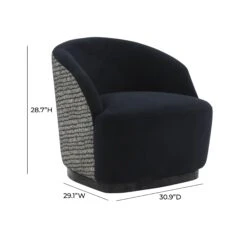 Reese Black Velvet Swivel Chair -TOV Furniture Store TOV S68764.media .07