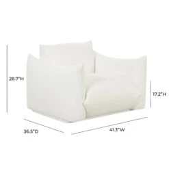 Saint Tropez Pearl Performance Fabric Stuffed Armchair 11 Saint Tropez Pearl Performance Fabric Stuffed Armchair -TOV Furniture Store TOV S68847.media .06