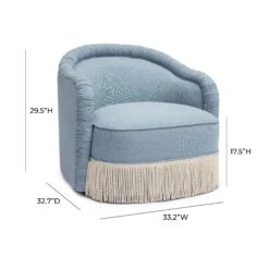 Pamela Faded Blue Upcycled Fabric Tassel Lounge Chair -TOV Furniture Store TOV S68983.media .07