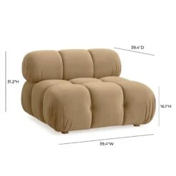 Calliope Cafe Au Lait Performance Velvet Modular Armless Chair 11 Calliope Cafe Au Lait Performance Velvet Modular Armless Chair -TOV Furniture Store TOV S69015.media .06