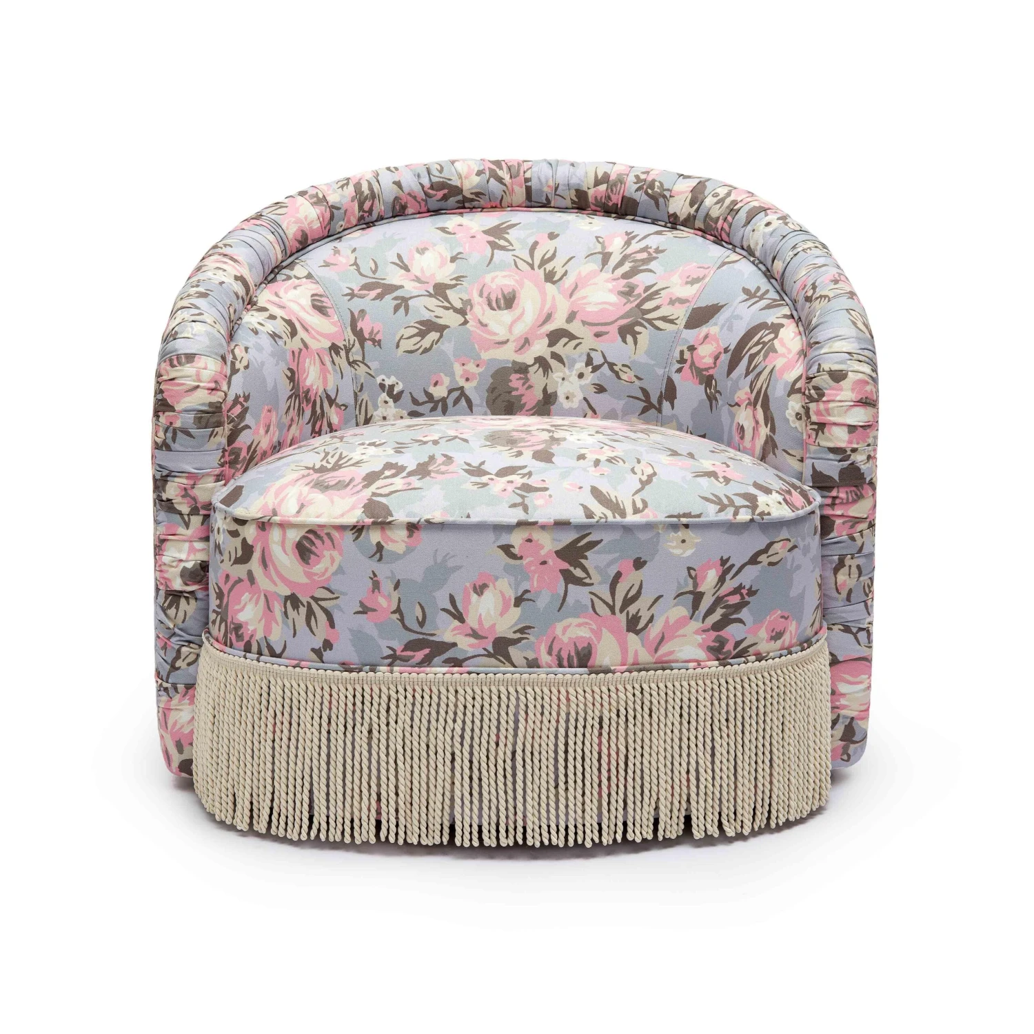 Pamela Spring Floral Print Tasseled Lounge Chair 3 Pamela Spring Floral Print Tasseled Lounge Chair - Image 3