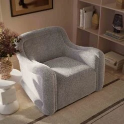 Charli Boucle Swivel Chair -TOV Furniture Store TOV S69189