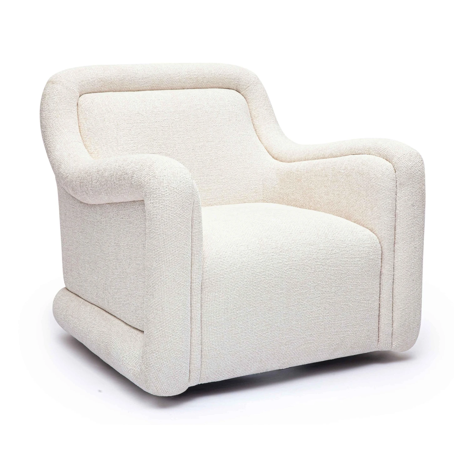 Charli Cream Basketweave Chenille Swivel Chair 1 Charli Cream Basketweave Chenille Swivel Chair