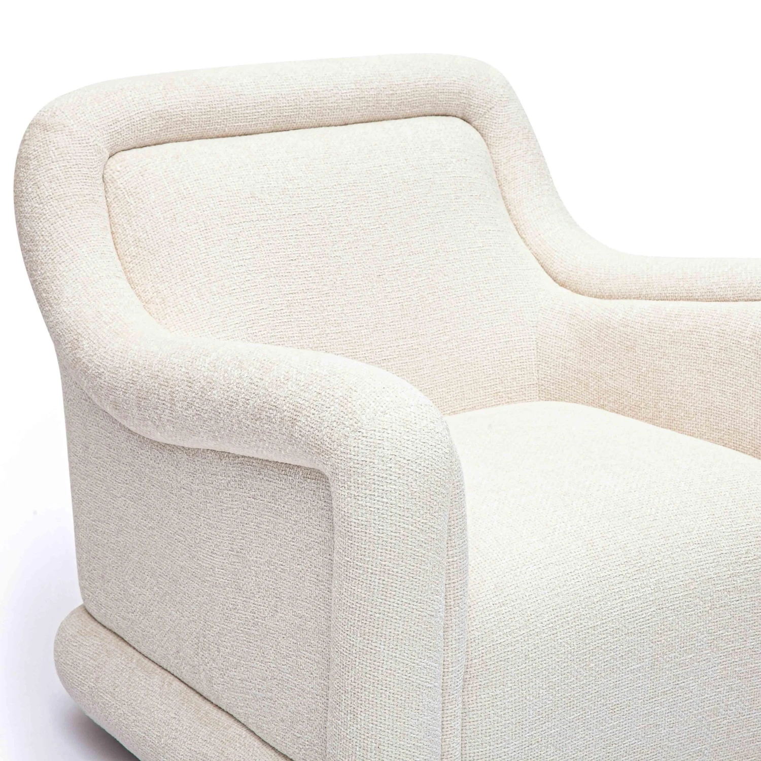 Charli Cream Basketweave Chenille Swivel Chair 5 Charli Cream Basketweave Chenille Swivel Chair - Image 5