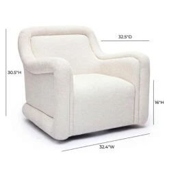 Charli Cream Basketweave Chenille Swivel Chair 14 Charli Cream Basketweave Chenille Swivel Chair -TOV Furniture Store TOV S69242.media .07