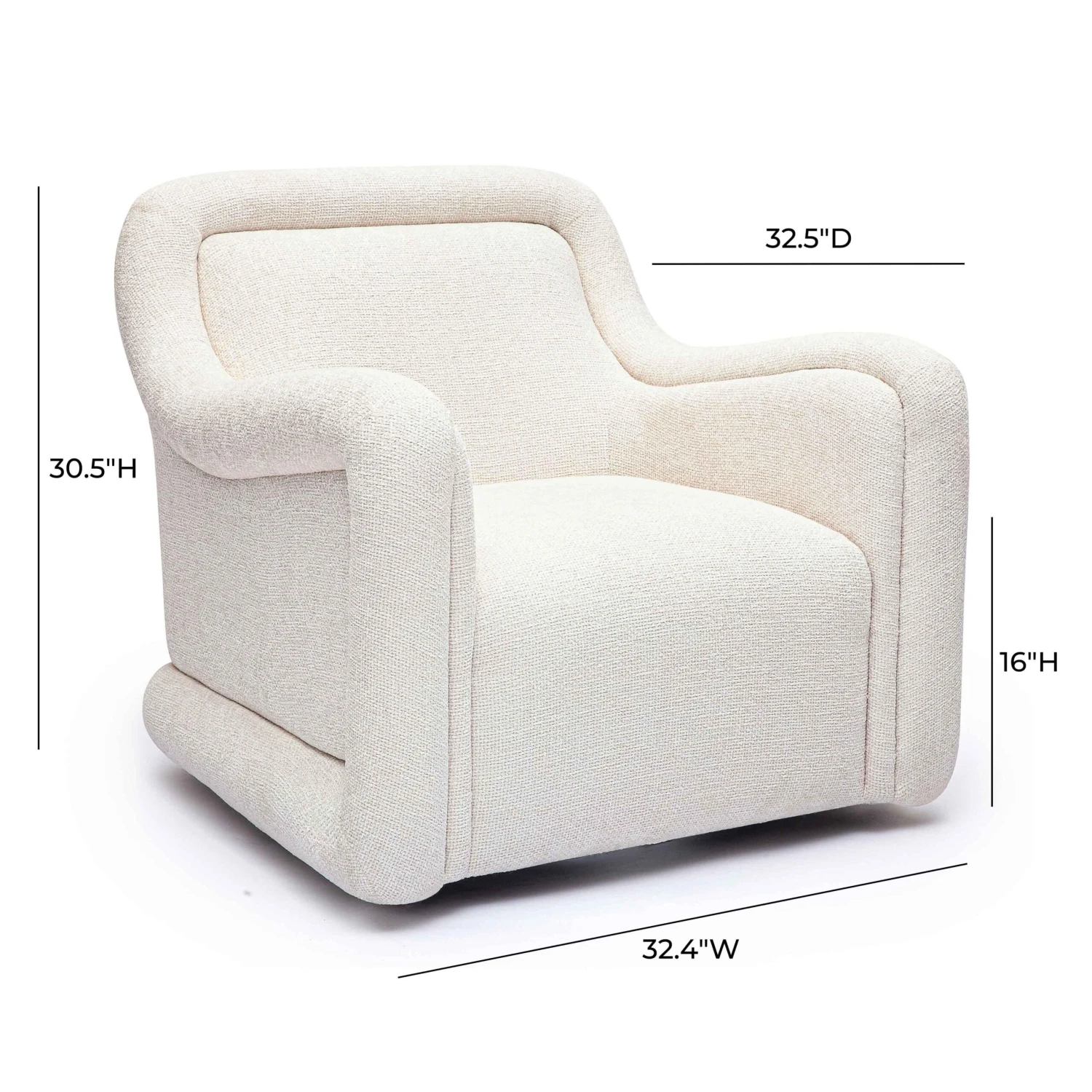 Charli Cream Basketweave Chenille Swivel Chair 7 Charli Cream Basketweave Chenille Swivel Chair - Image 7