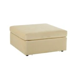 Jessie Champagne Velvet Modular Ottoman